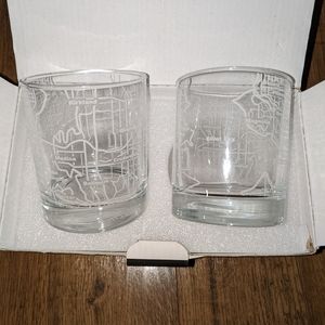 Greenline Goods Whiskey Glasses 10 Oz Tumbler Gift Set of Two - Seattle